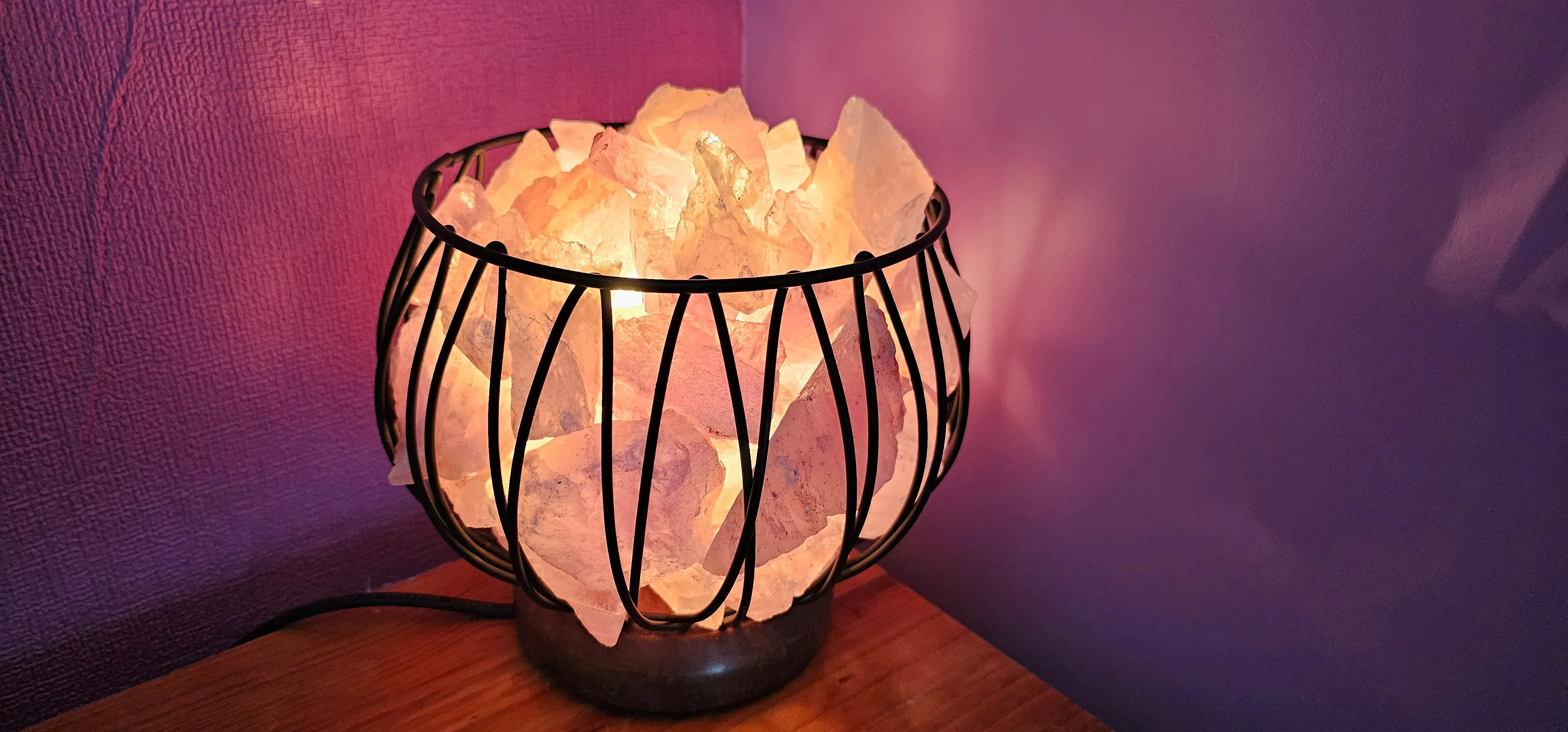 AMETHYST CRYSTAL CAGE LAMP