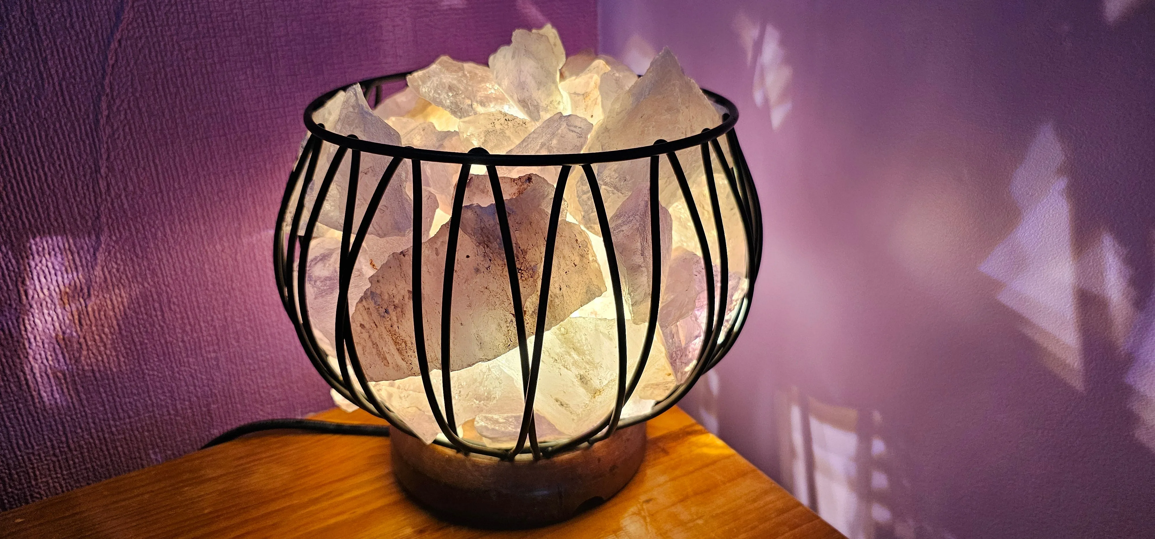 AMETHYST CRYSTAL CAGE LAMP