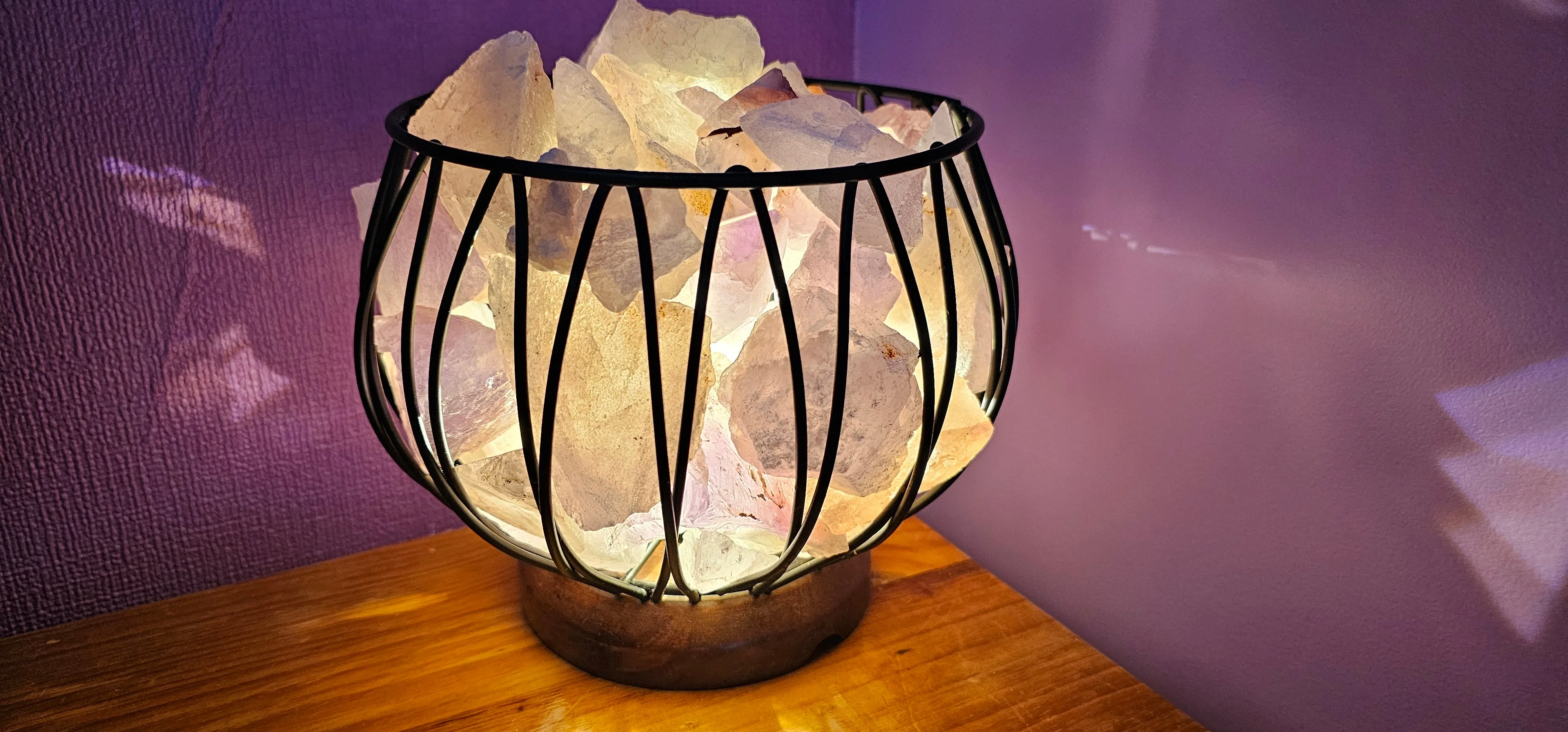 AMETHYST CRYSTAL CAGE LAMP