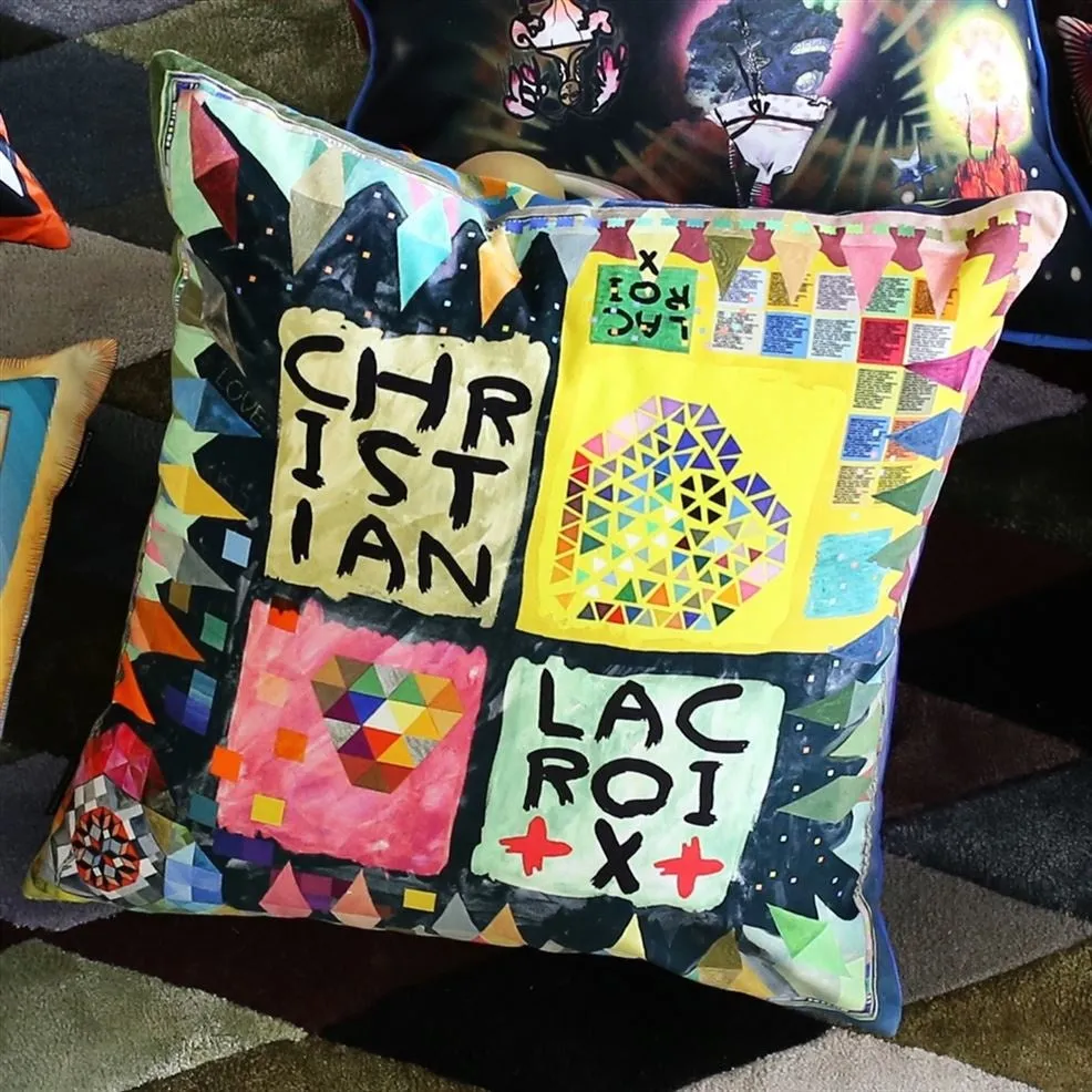 Christian Lacroix | Arlecchino Wood Decorative Cushion - Multicolor