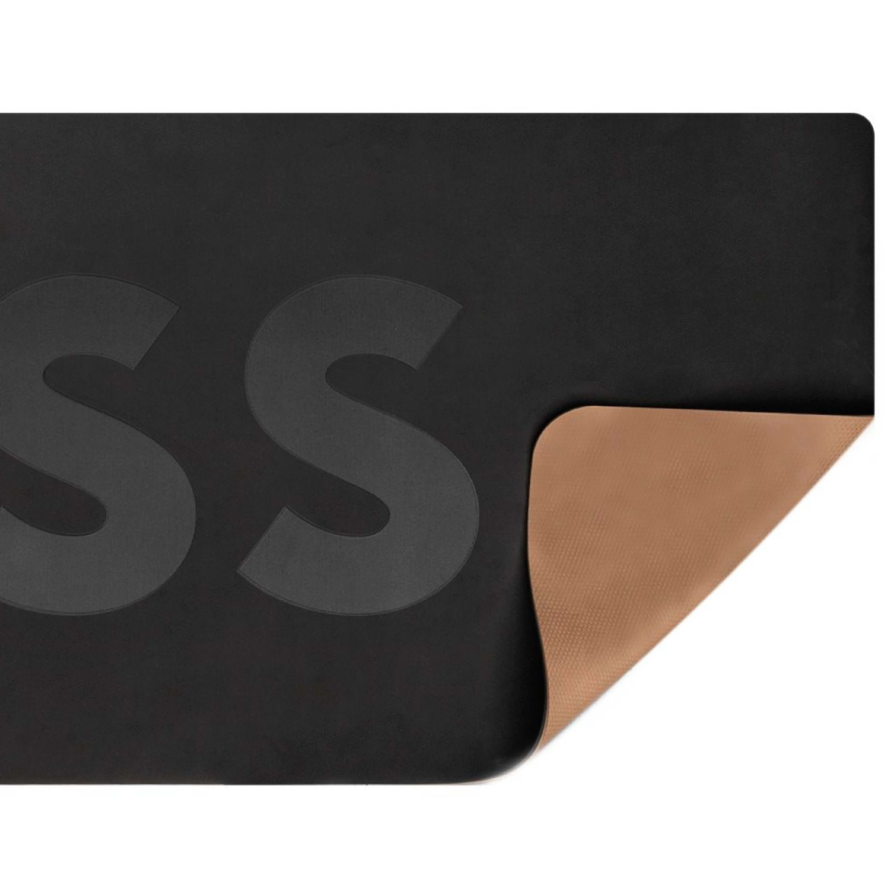 Iconic Yoga Mat with Signature Strap | Black & Camel