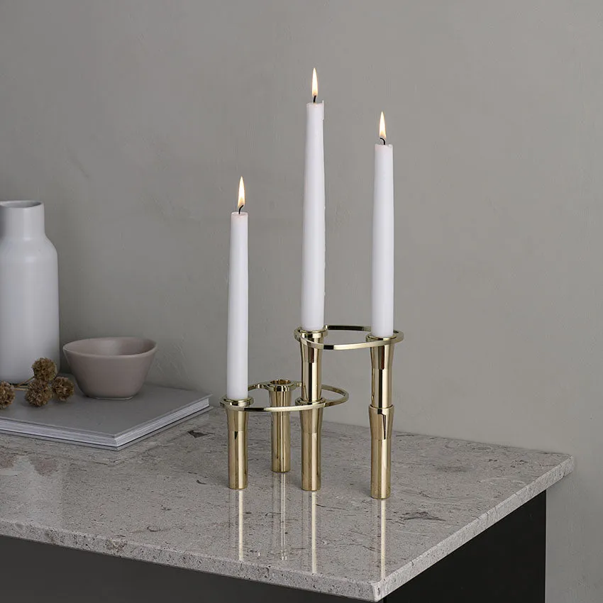 Lind DNA | Gold-Plated Curve Candle Holders Gift Set