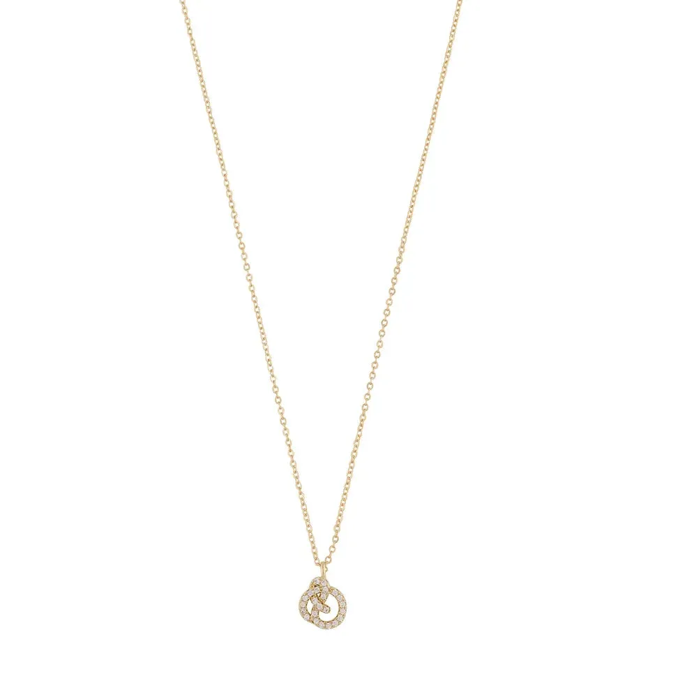 Mayfair Knot Pendant Necklace | Gold Plated with Cubic Zirconia