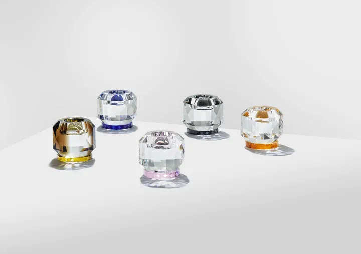 Reflections Copenhagen | Texas Crystal T-Light Holder - Clear & Amber