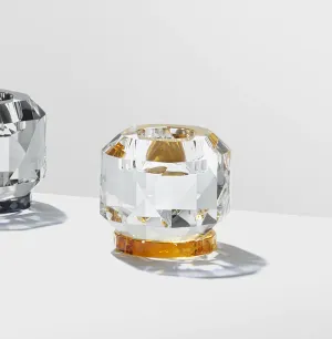 Reflections Copenhagen | Texas Crystal T-Light Holder - Clear & Amber