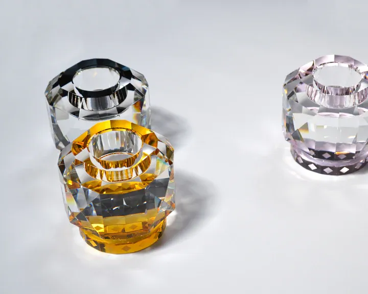 Reflections Copenhagen | Texas Crystal T-Light Holder - Clear & Amber