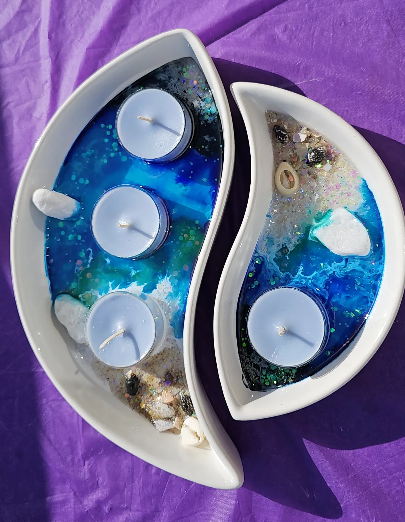2 BEACHY SCENE CANDLE SETS