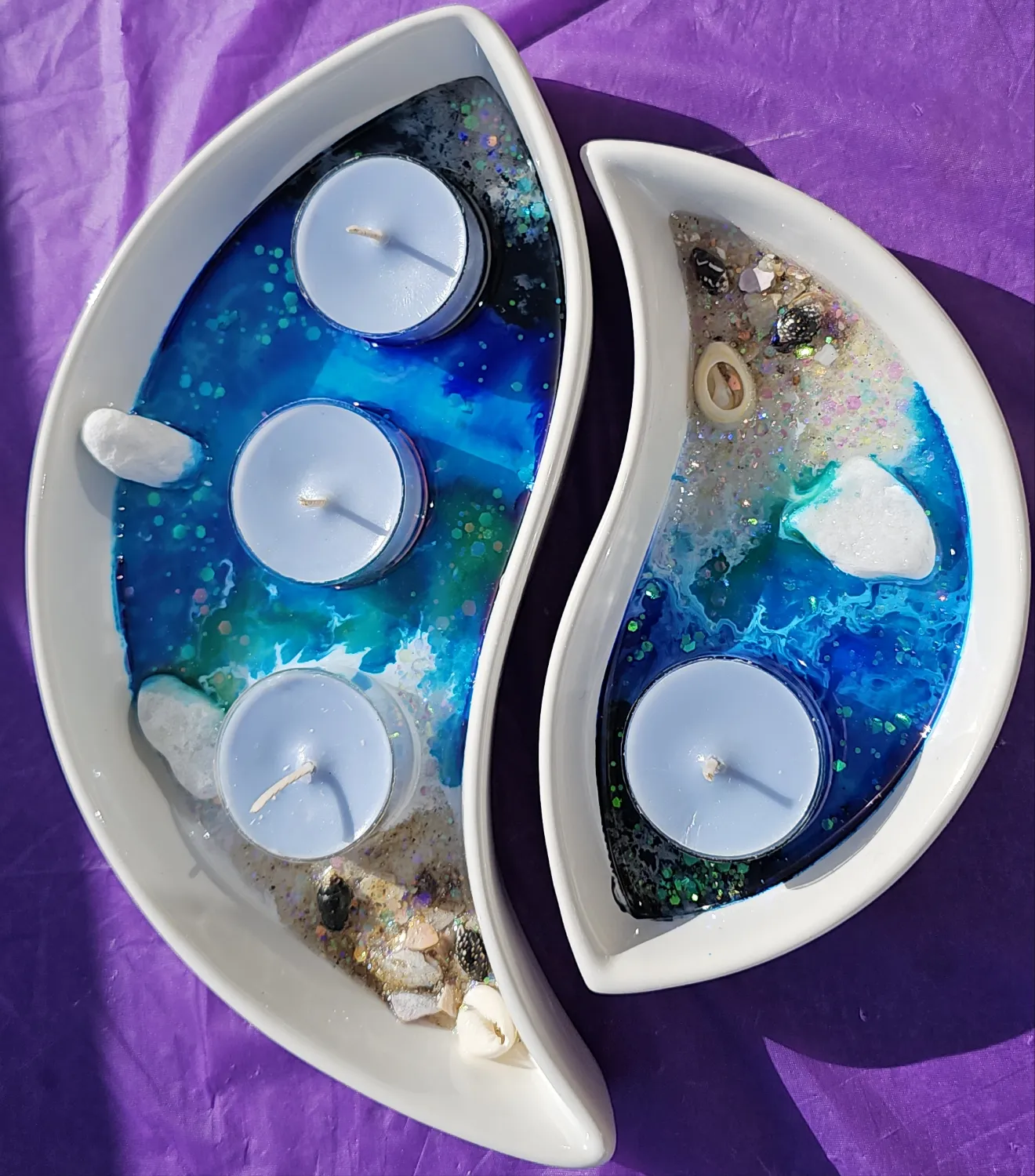 2 BEACHY SCENE CANDLE SETS