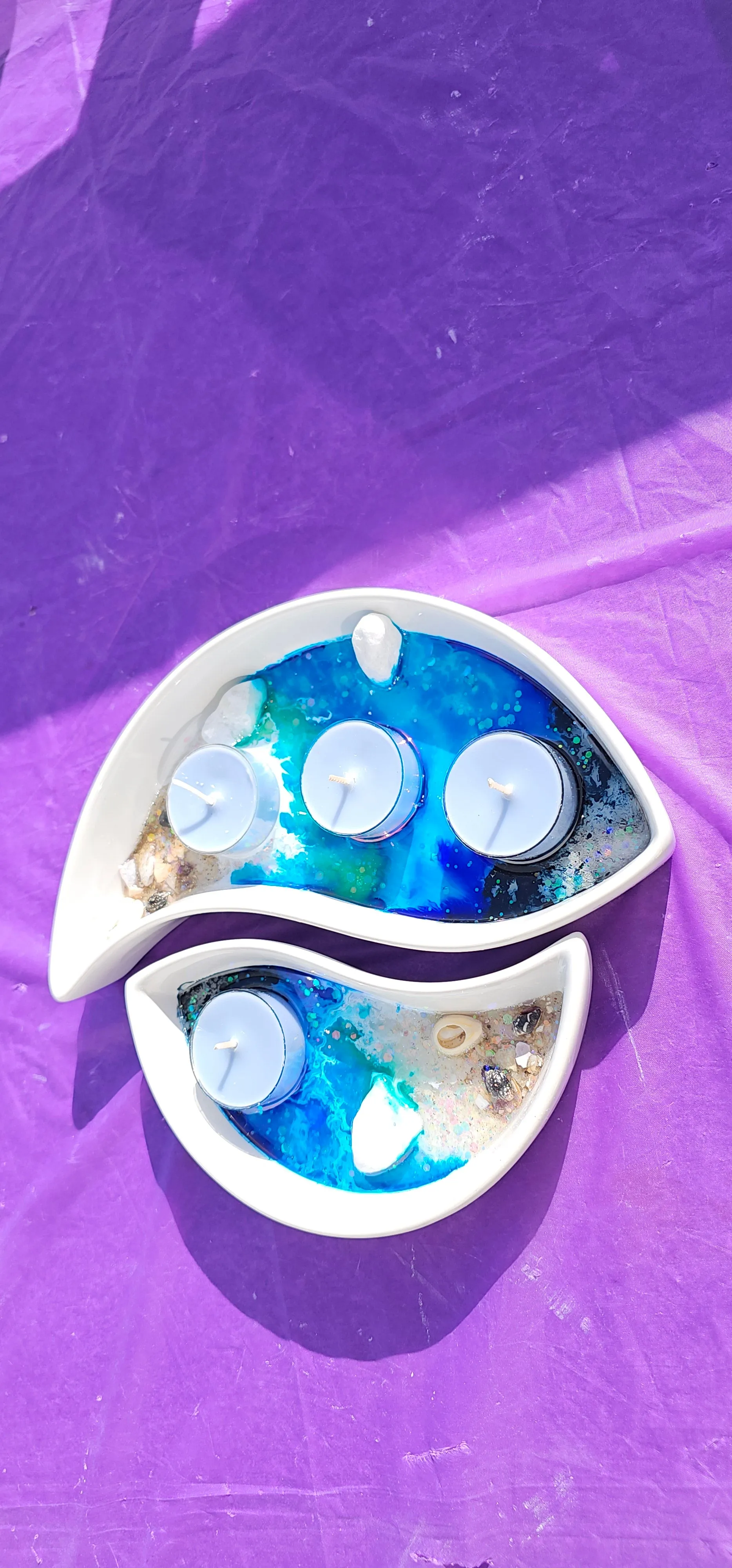 2 BEACHY SCENE CANDLE SETS