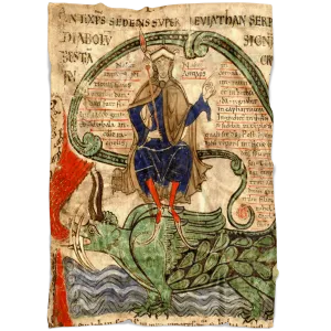 Antichrist upon Leviathan Medieval Fleece Blanket