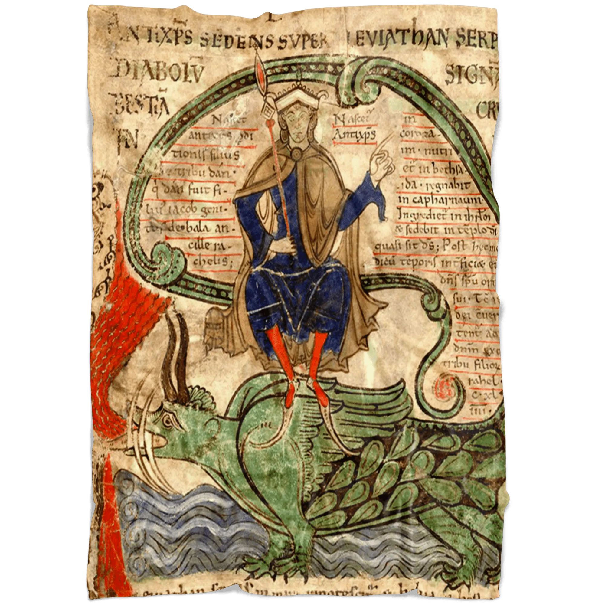 Antichrist upon Leviathan Medieval Fleece Blanket