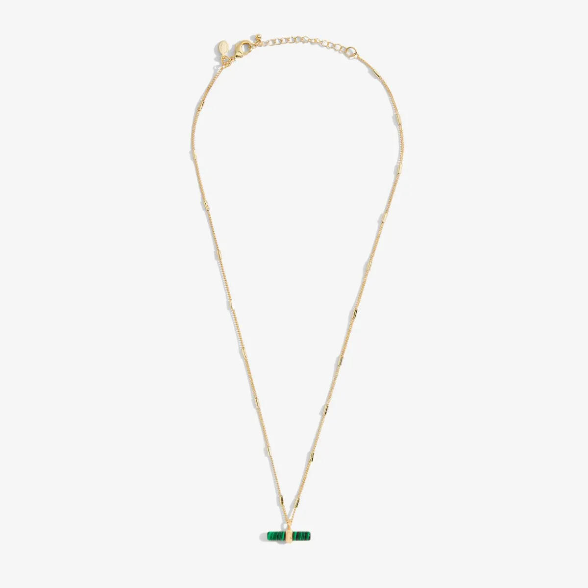 Aura Malachite Bar Necklace | Gold Plated