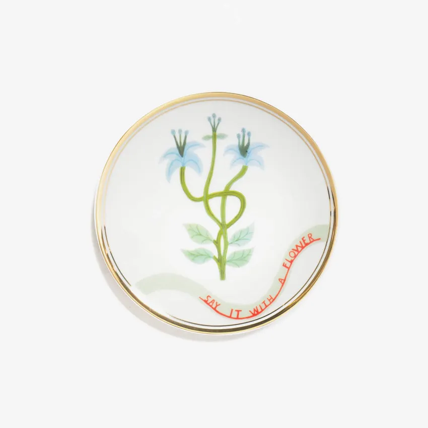 Bitossi Home | Botanica Say It With A Flower Plate - Sky Blue