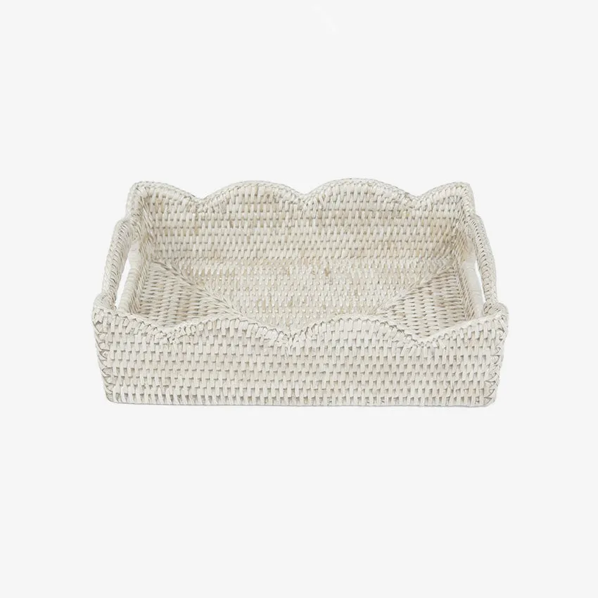 Caspari | Rattan Scalloped Tray