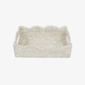 Caspari | Rattan Scalloped Tray