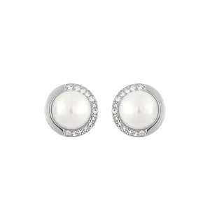 Celine Faux Pearl Stud Earrings | Silver Plated