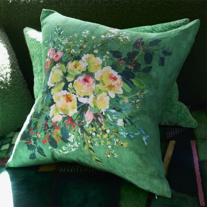 Christian Lacroix | Margaretta Linen Emerald Cushion