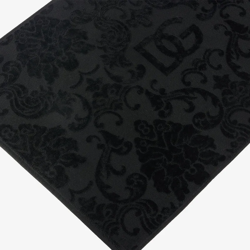 Dolce & Gabbana Casa | Black DG Logo Jacquard Bath Mat