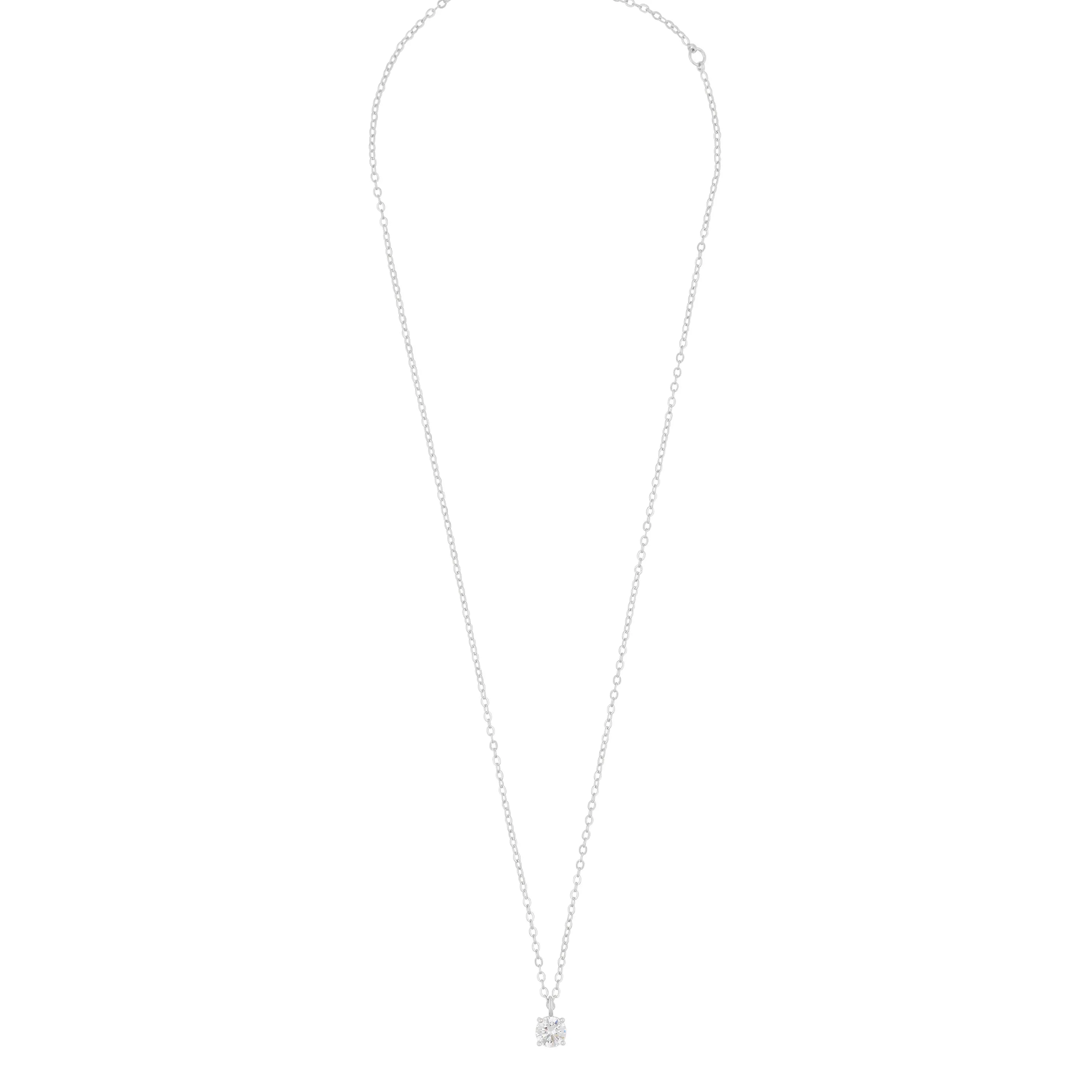 Essence Cubic Zirconia Pendant Necklace | Silver Plated