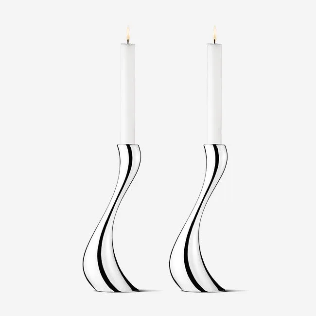 Georg Jensen | Cobra Large Candleholder Set of 2 - Silver