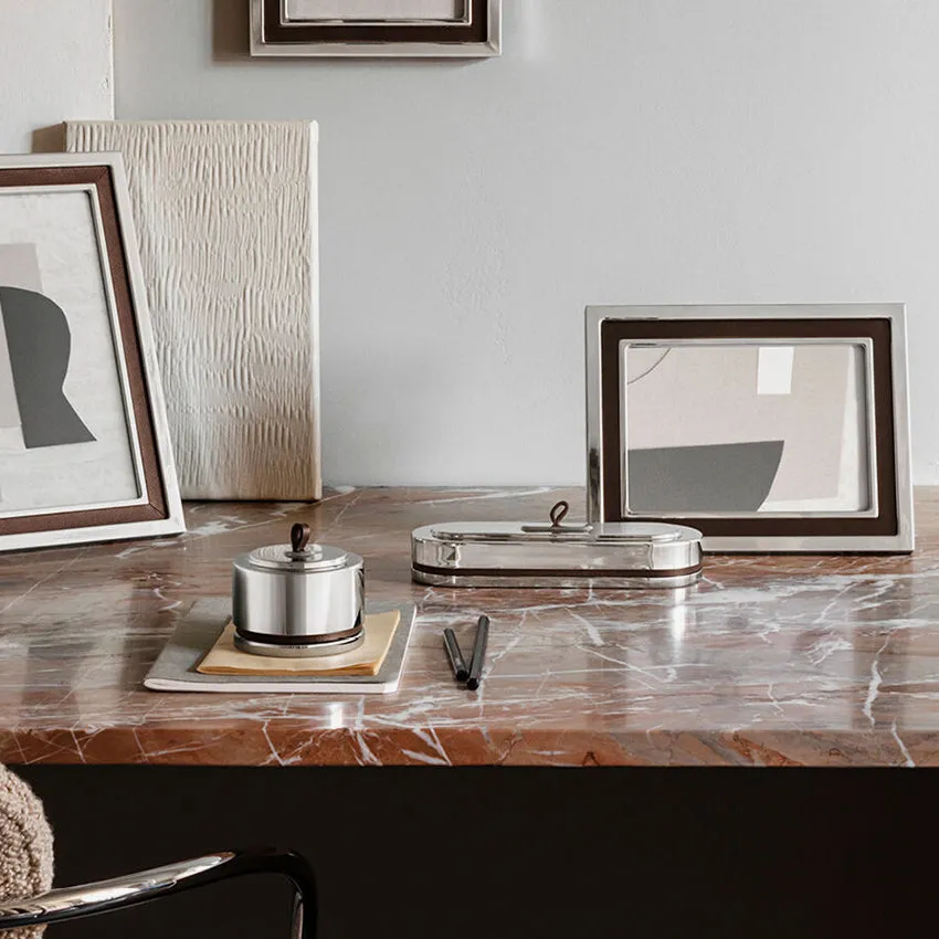 Georg Jensen | Manhattan Box Wide, Stainless Steel, Mirror & Leather