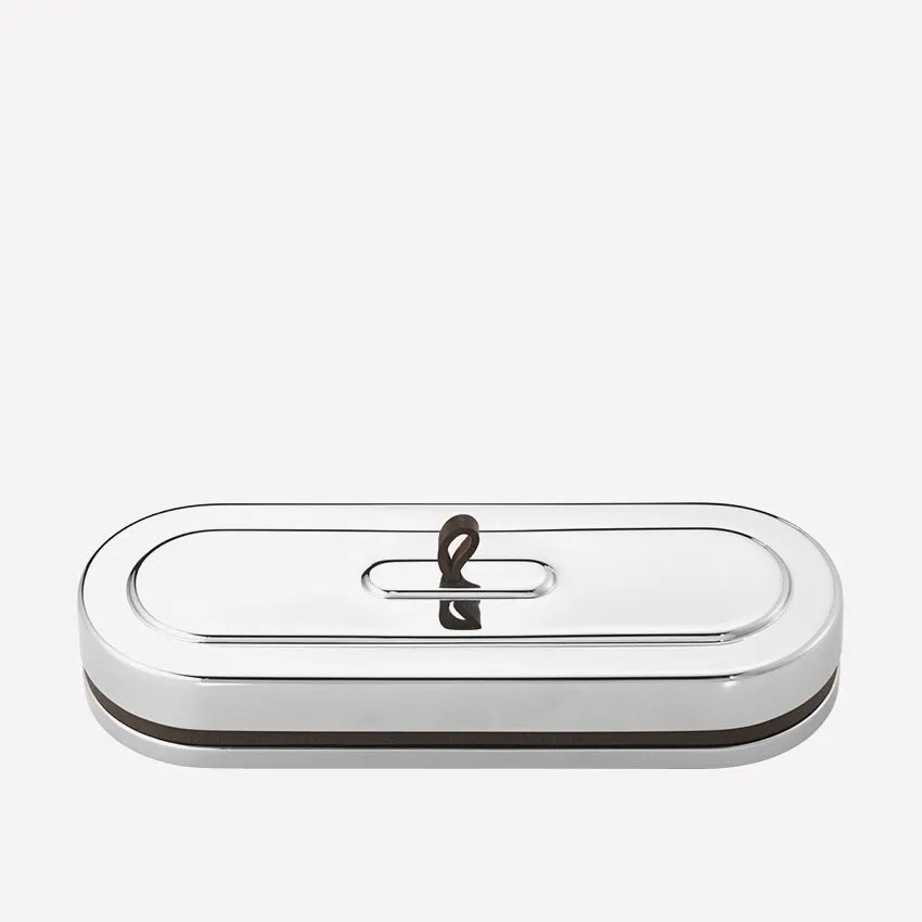 Georg Jensen | Manhattan Box Wide, Stainless Steel, Mirror & Leather