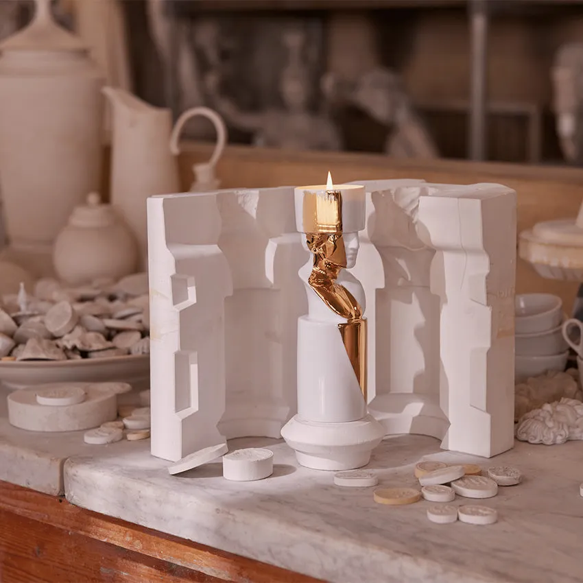 Ginori 1735 | LCDC Gold Il Letterato Candle Holder