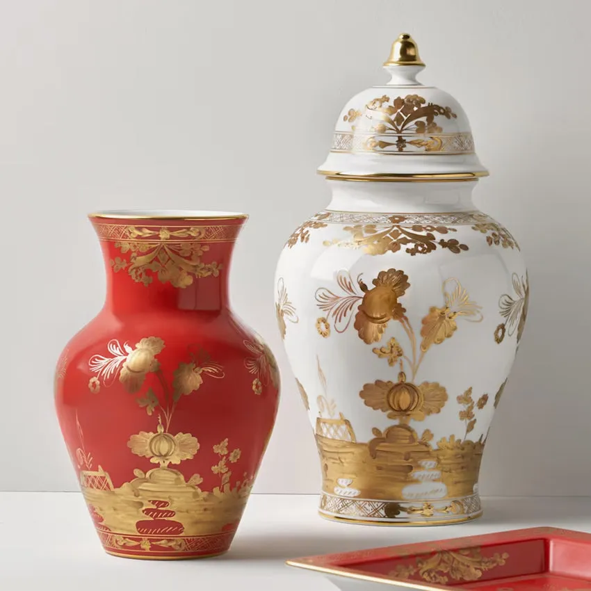 Ginori 1735 | Oriente Italiano Gold Potiche Vase With Cover - Aurum