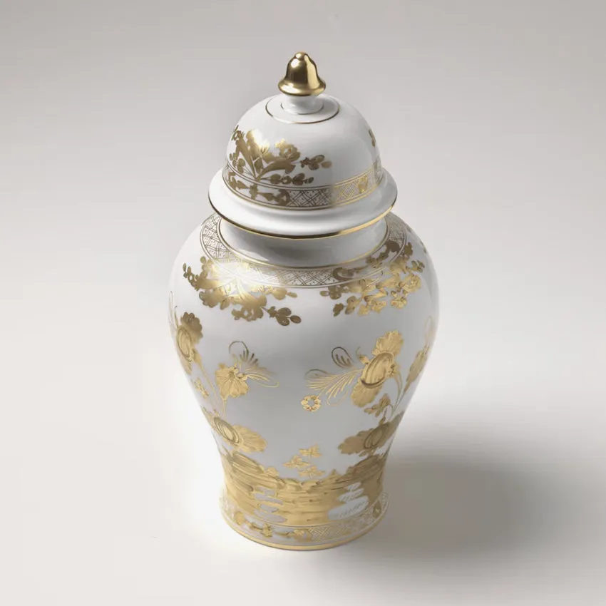 Ginori 1735 | Oriente Italiano Gold Potiche Vase With Cover - Aurum