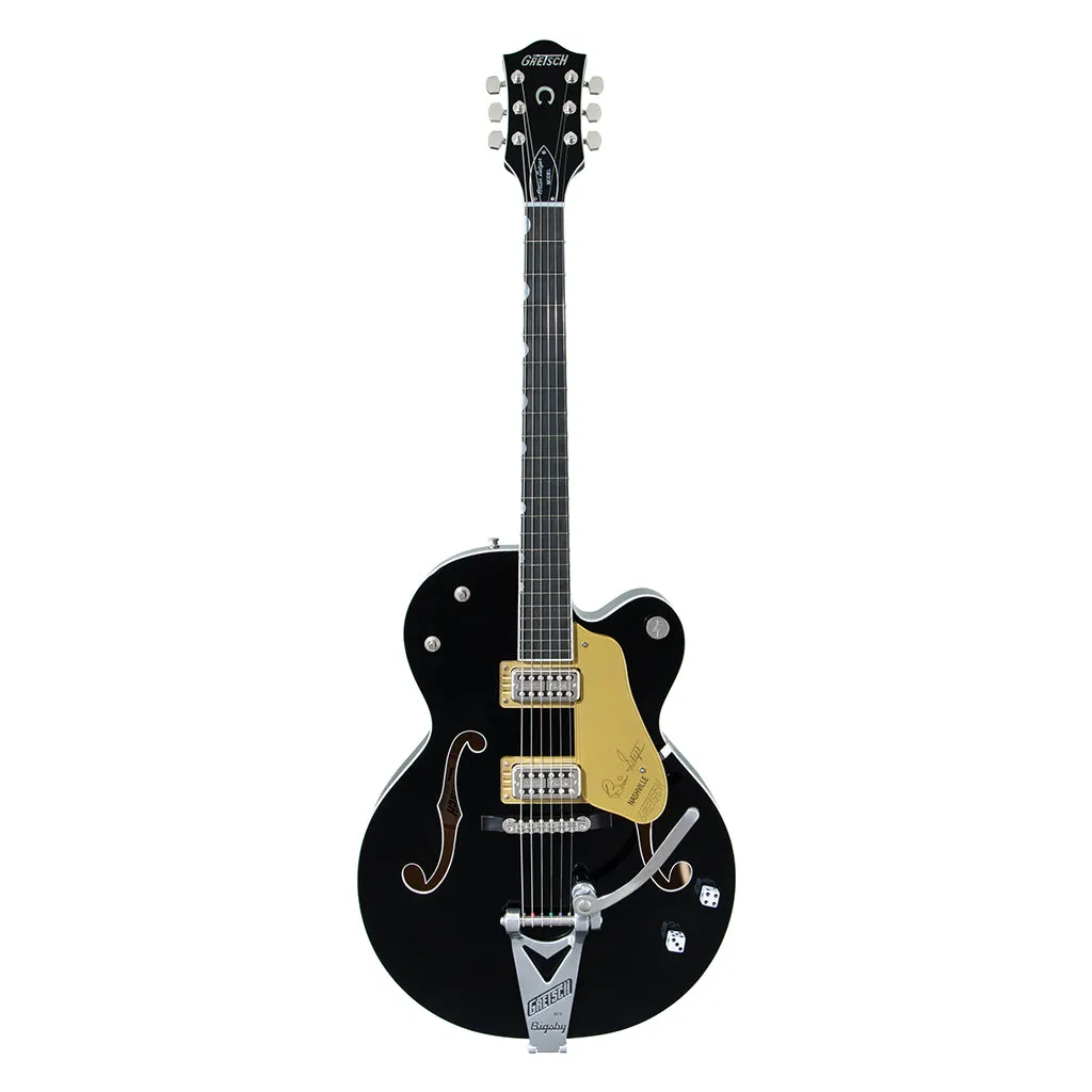 Gretsch G6120T-BSNSH Brian Setzer Signature Nashville Hollow Body with Bigsby, Ebony Fingerboard, Black Lacquer