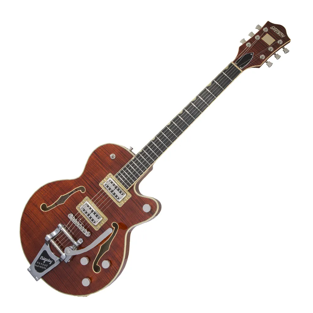 Gretsch - G6659TFM Players Edition Broadkaster Jr. Center Block Single-Cut with String-Thru Bigsby and Flame Maple - Bourbon Stain
