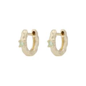Jen Small Green Stone Ring Earrings | Gold Plated