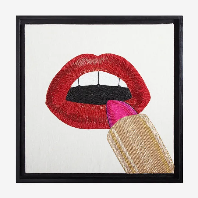 Jonathan Adler | Lipstick Beaded Wall Art - 24" x 24"
