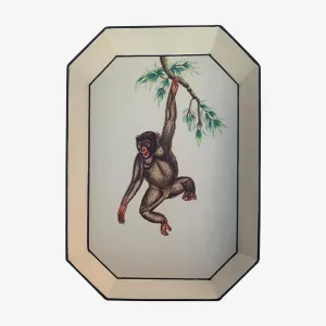 Les Ottomans | Fauna Handpainted Iron Tray - Monkey in Trees