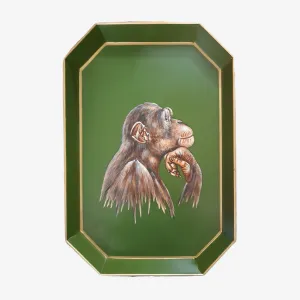 Les Ottomans | Fauna Handpainted Iron Tray - Monkey