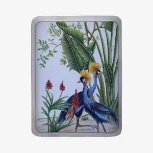 Les Ottomans | Fauna Handpainted Iron Tray - Peacock