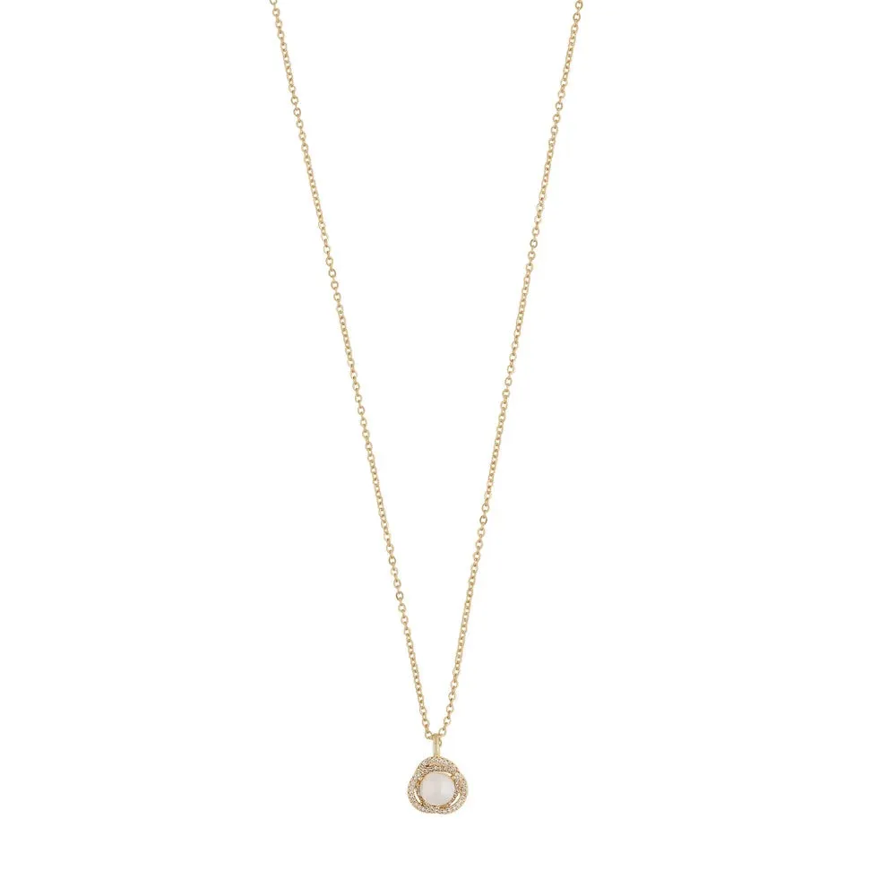 Mayfair Pearl Necklace | Gold Plated with Cubic Zirconia
