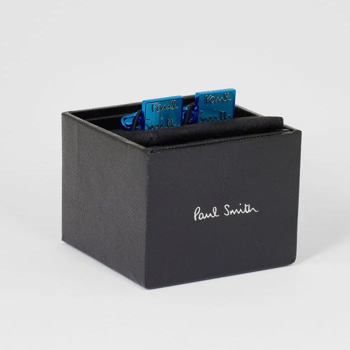Men's Agate Logo Cufflinks | Blue