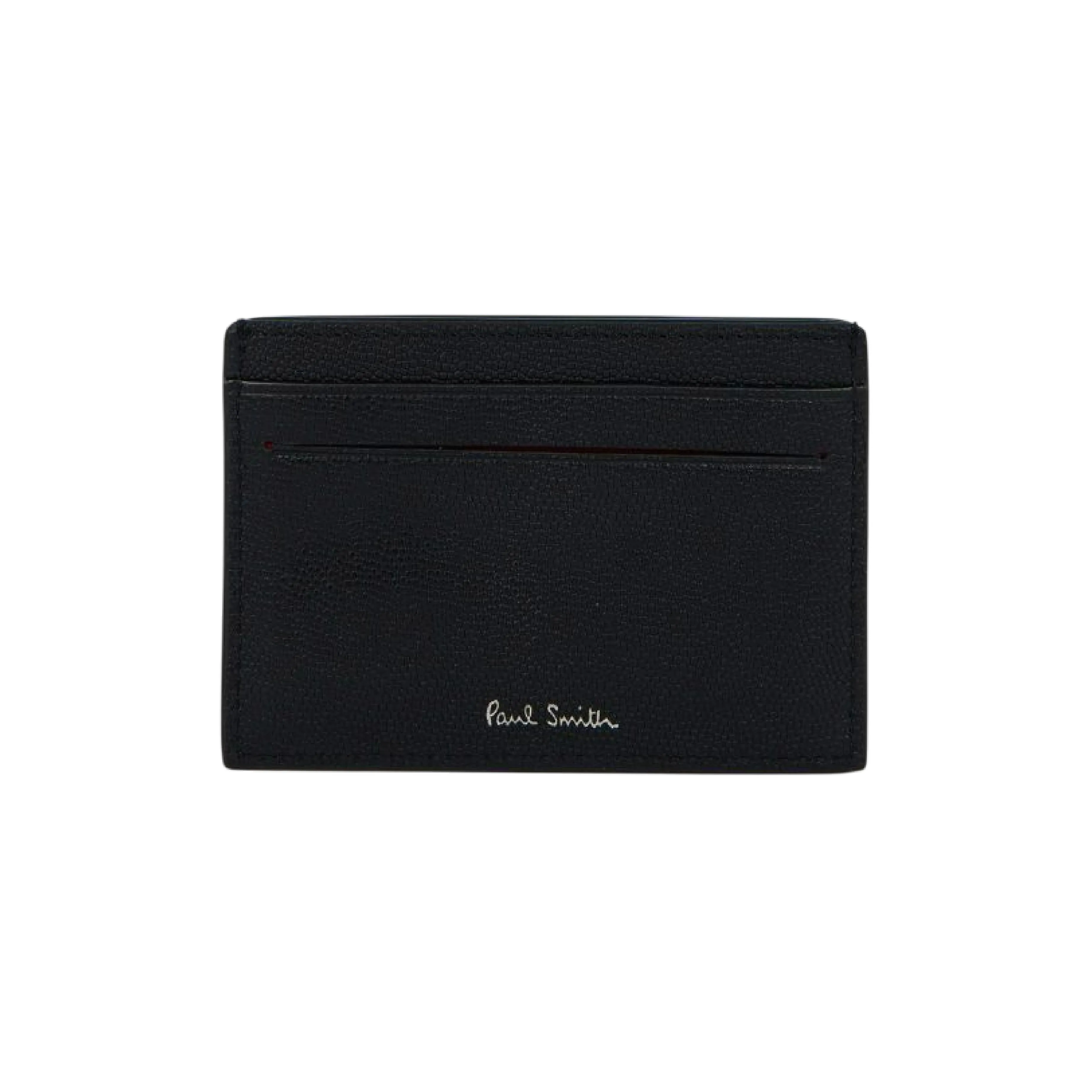 Men's Pebble Grain Leather 'Zebra' Card Holder | Black