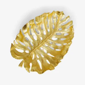 Michael Aram | New Leaves Monstera Centerpiece Goldtone