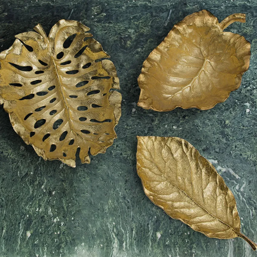 Michael Aram | New Leaves Monstera Centerpiece Goldtone