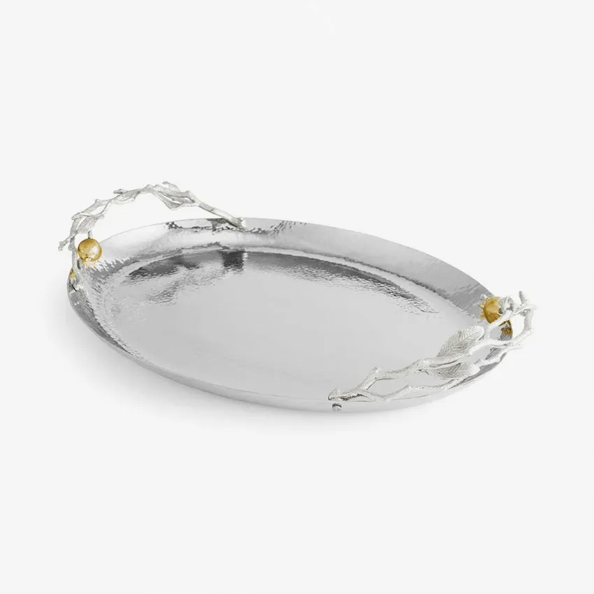 Michael Aram | Pomegranate Oval Tray - Silver & Gold