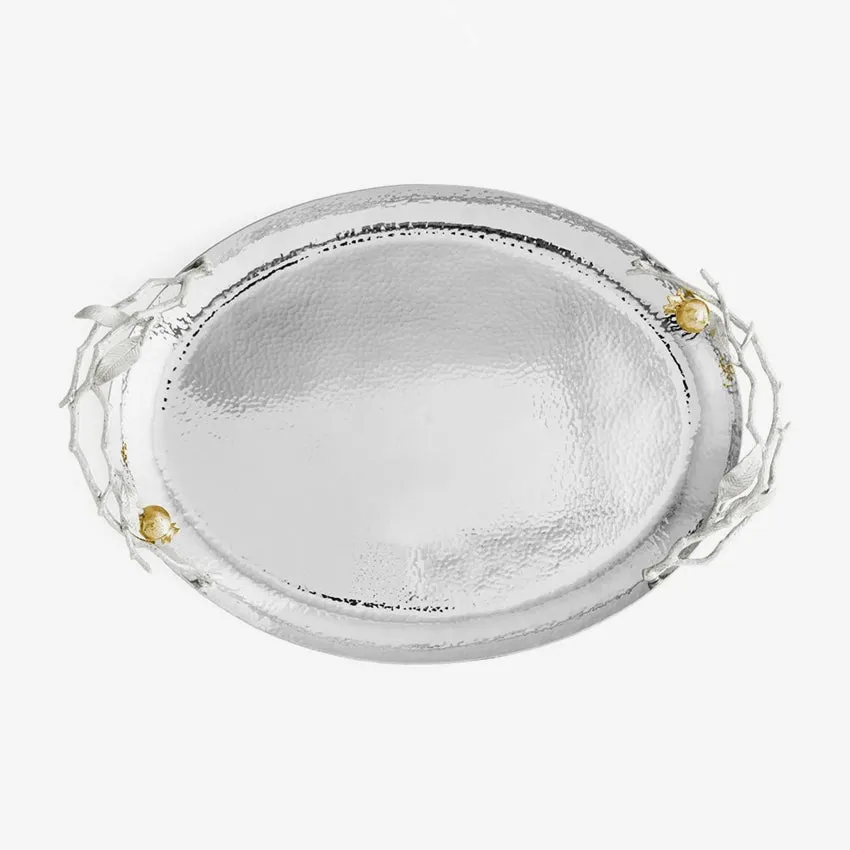 Michael Aram | Pomegranate Oval Tray - Silver & Gold
