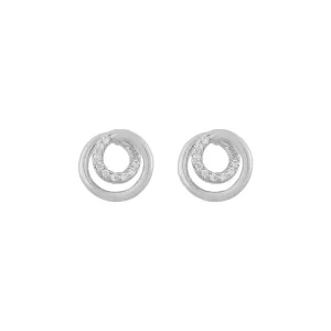 Paris Spiral Ring Earrings | Silver Plated