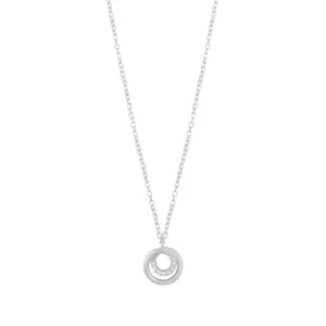 Paris Spiral Ring Pendant Necklace | Silver Plated