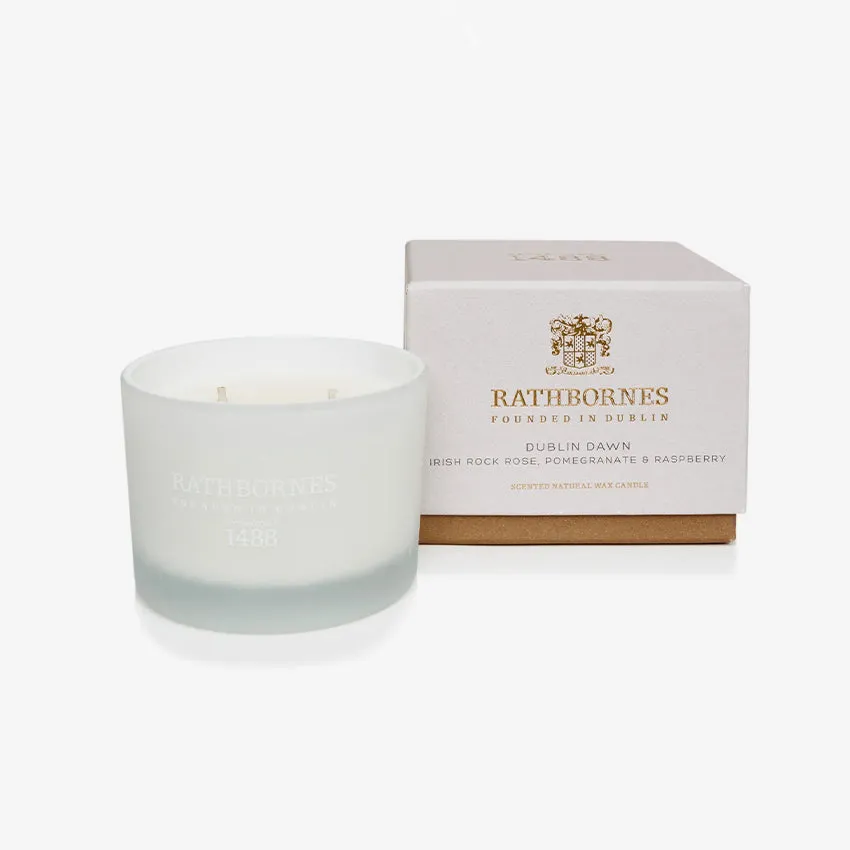 Rathbornes 1488 | Dublin Dawn Scented Candle (Irish Rock Rose, Davana And Raspberries)
