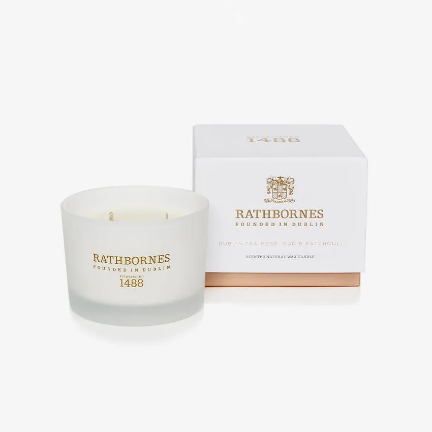 Rathbornes 1488 | Dublin Tea Rose, Oud & Patchouli Scented Candle