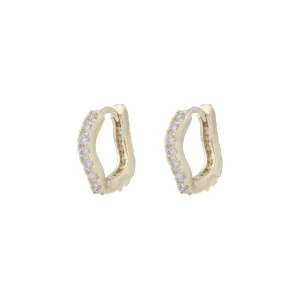 Sally Abstract Hoop Earrings | Gold Plated with Cubic Zirconia