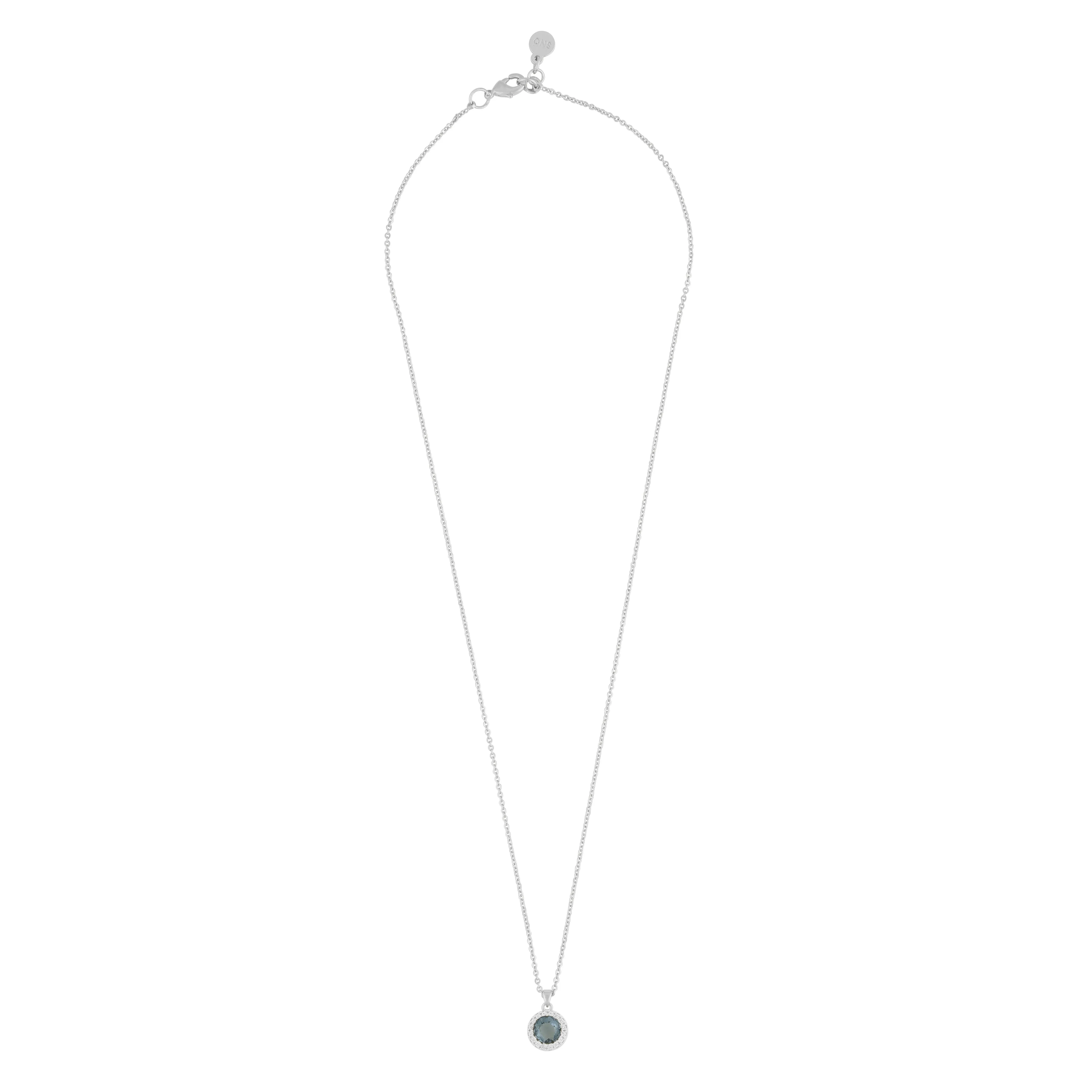 Seine Blue Cubic Zirconia Pendant Necklace | Silver Plated