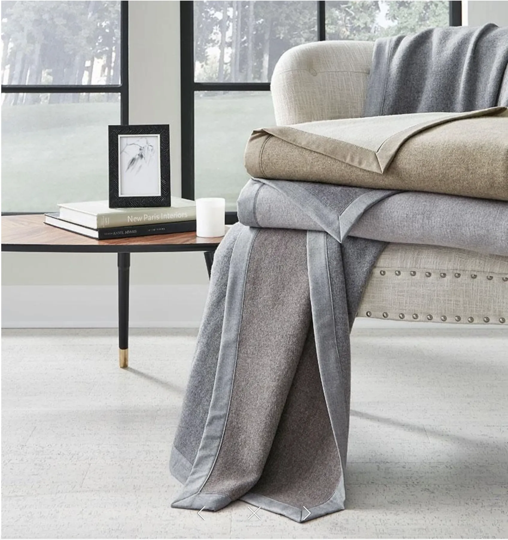 Sferra | Nerino - Full/Queen Blanket 100X94 Cashew/Ivory